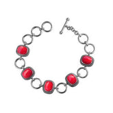 SB-8052-CR Sterling Silver Bracelet With Coral Jewelry Bali Designs Inc